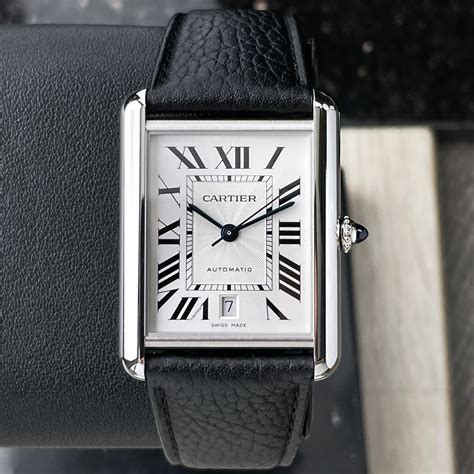 cartier tank black face|louis cartier tank watch.